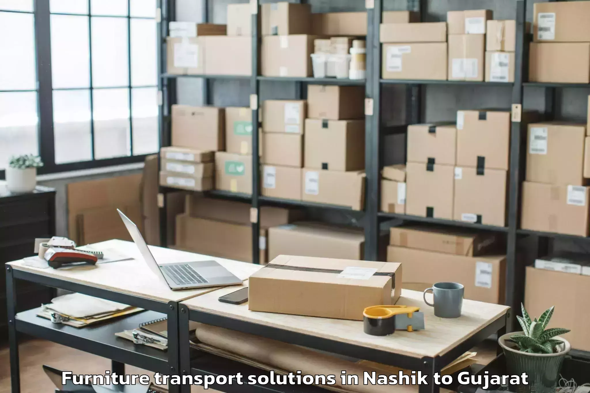 Reliable Nashik to Khambhalia Furniture Transport Solutions